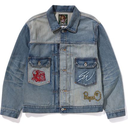 BAPE X SEAN WOTHERSPOON EMBROIDERY DENIM JACKET
