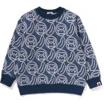 BANANA MILO KNIT JACQUARD CREWNECK SWEATSHIRT