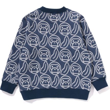 BANANA MILO KNIT JACQUARD CREWNECK SWEATSHIRT