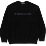 BATHING APE LOGO RELAXED FIT CREWNECK SWEATSHIRT