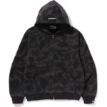 1ST CAMO HEAVY WASH CROPPED FIT ZIP HOODIE MENS