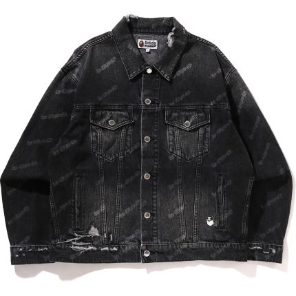 BAPE HEXAGRAM LASER DESTROY DENIM JACKET
